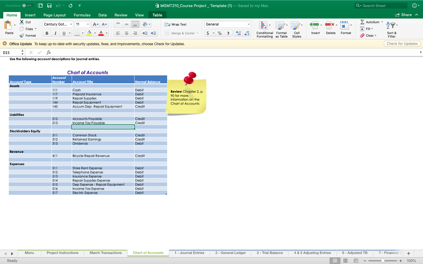 Prepare the Post Closing Trial Balance 8 - Post Closing Trial Balance