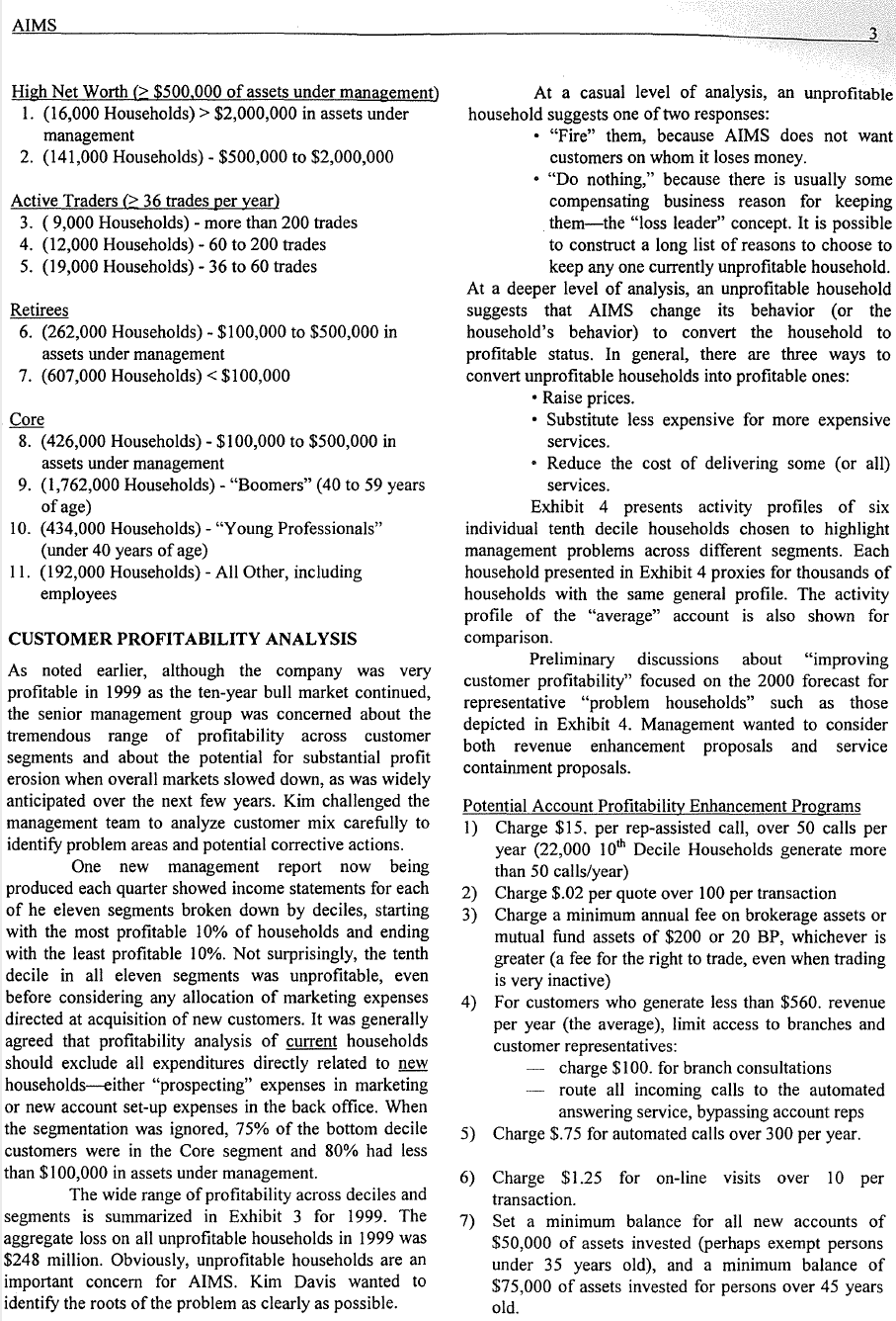 of the AIMS case below? 1. Noting that excess capacity is charged