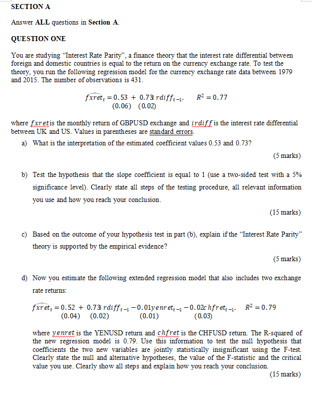  SECTION A Answer ALL questions in Section A. QUESTION ONE You