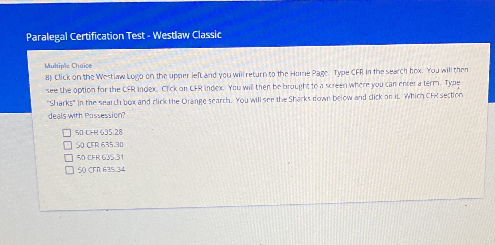 the Westlaw Logo on the upper left and you will return to