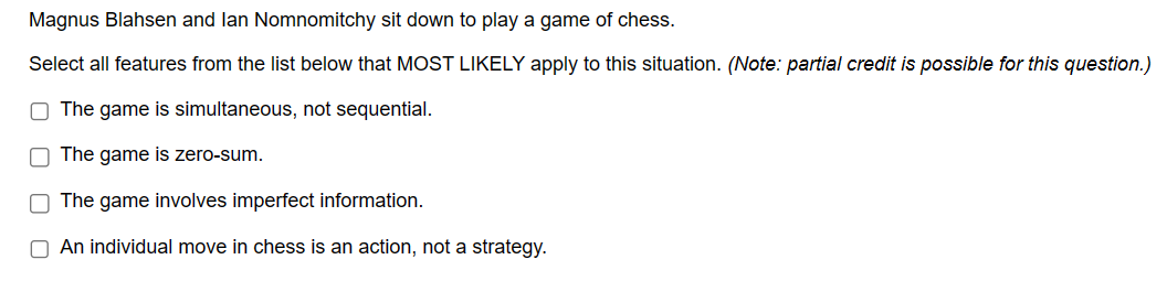 credit is avaiiabie for this question.) [:1 A Bayesian-Nash Equilibrium of a