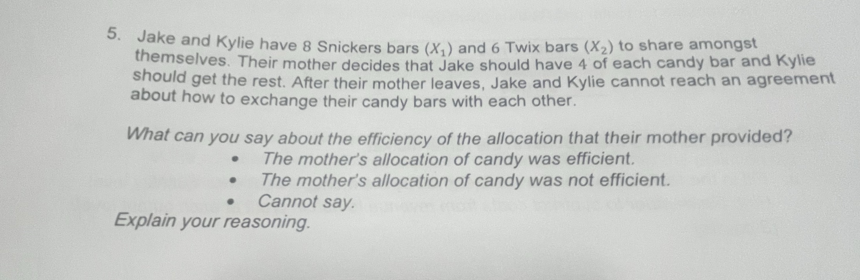 Snickers bars (X, ) and 6 Twix bars (X2) to share amongst