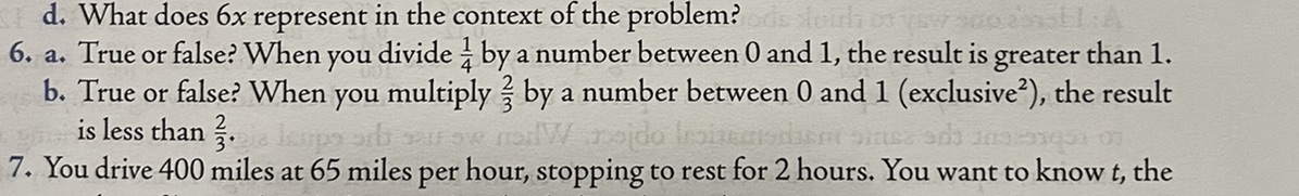  Just do number 6 only please d. What does 6x represent