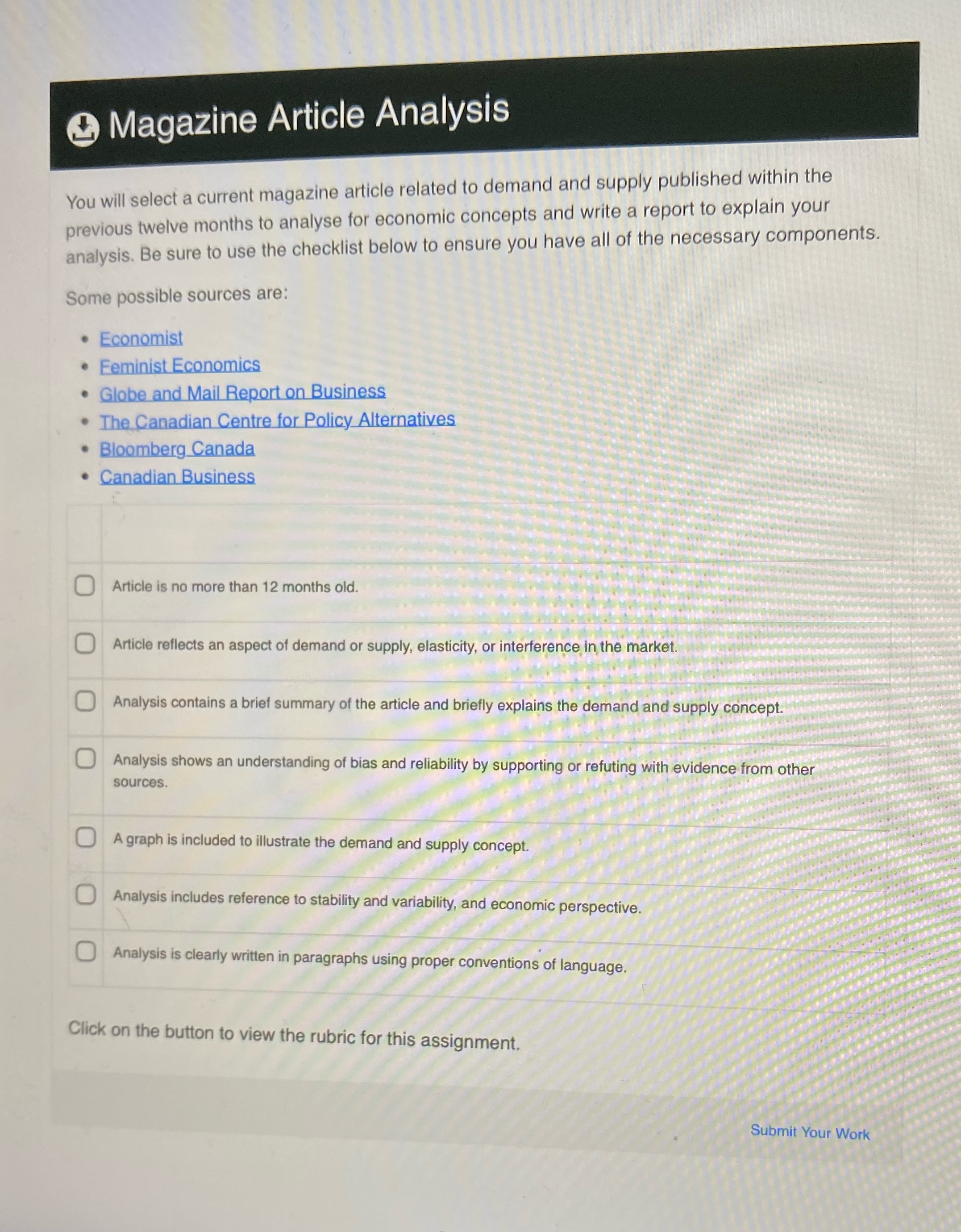 to demand and supply published within the previous twelve months to analyse