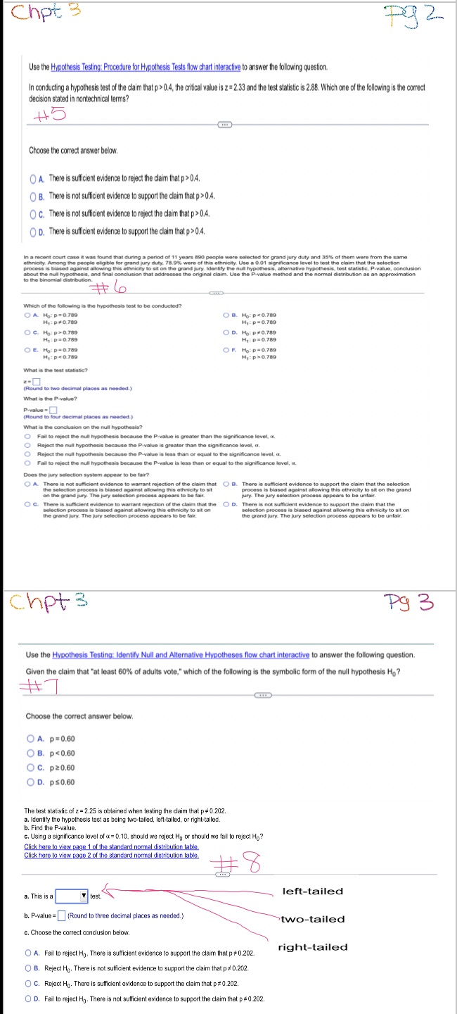 chart interactive to answer the following question. In conducting a hypothesis test