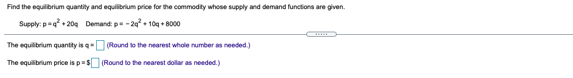 Need help understanding this question Find the equilibrium quantity and equilibrium