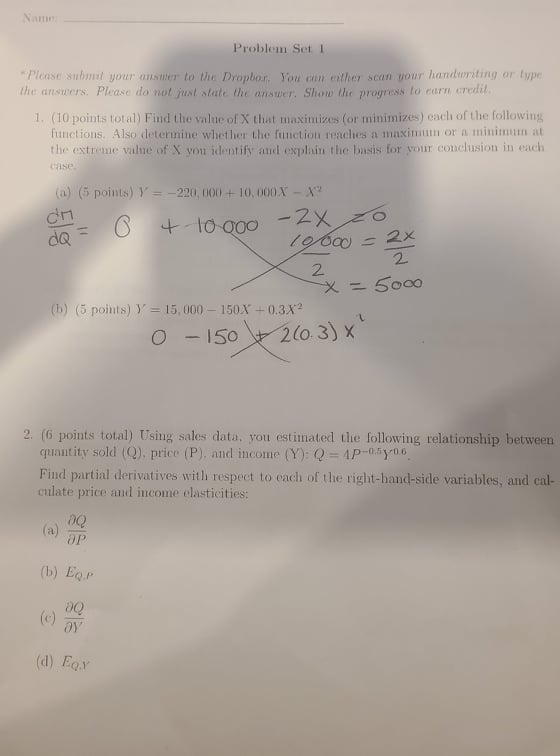 can either scan your handwriting or type the answers. Please do not