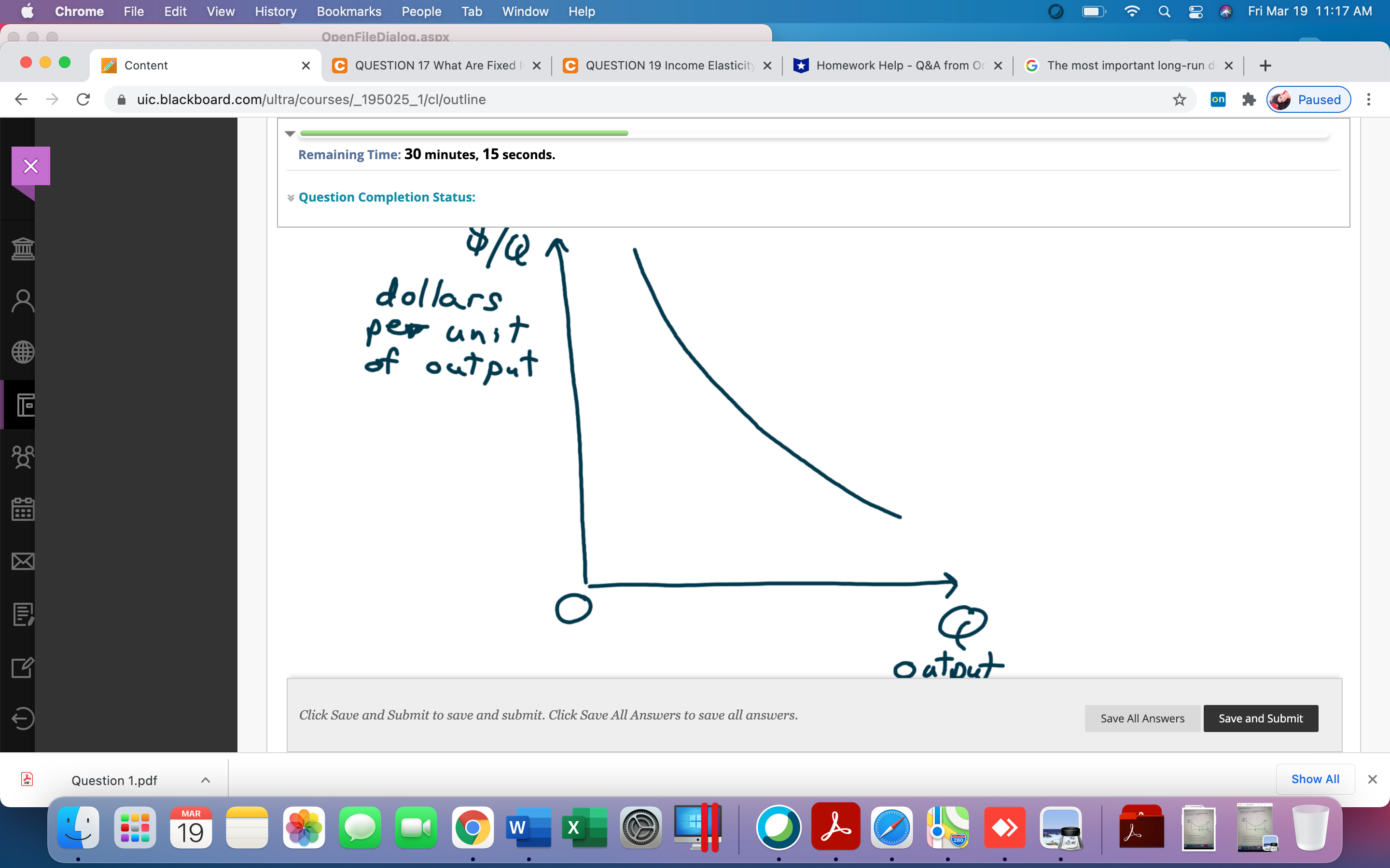 What does theshort-rungraph illustrate? a.variable cost increasing with outputb.total cost decreasing