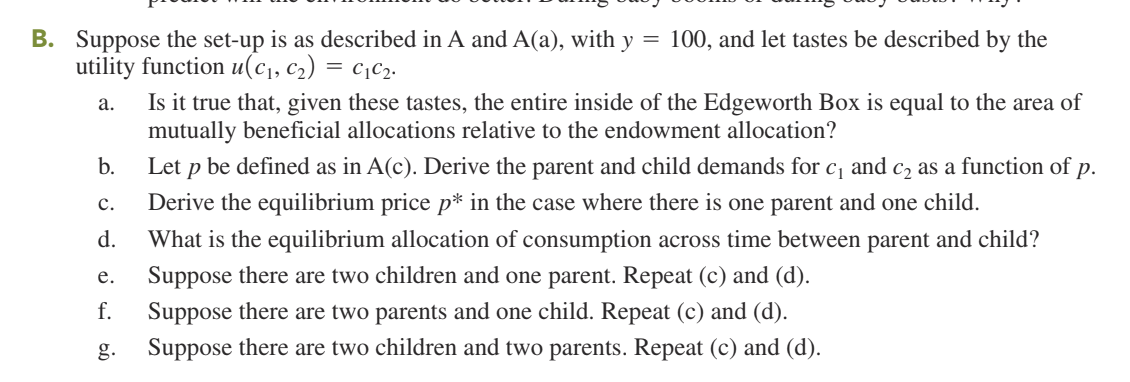 with y = 100, and let tastes be described by the utility