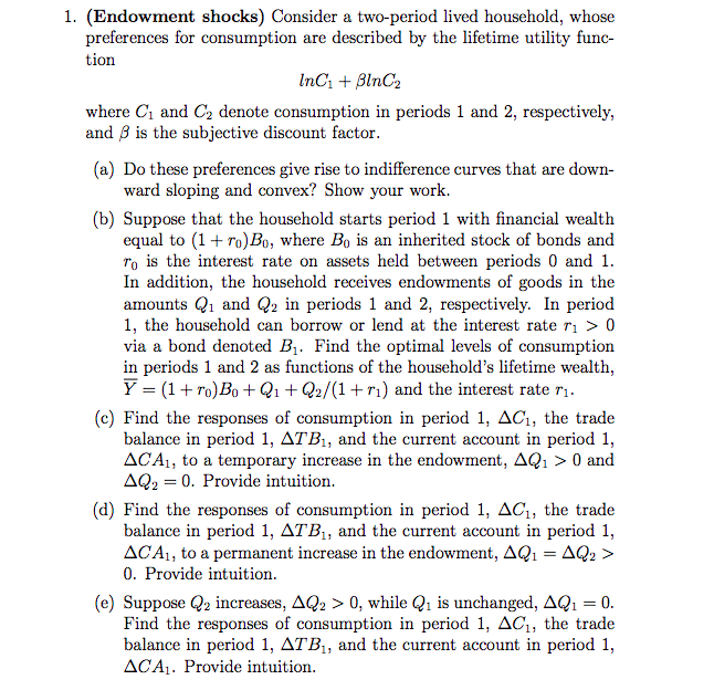 consumption are described by the lifetime utility func tion mm + lng