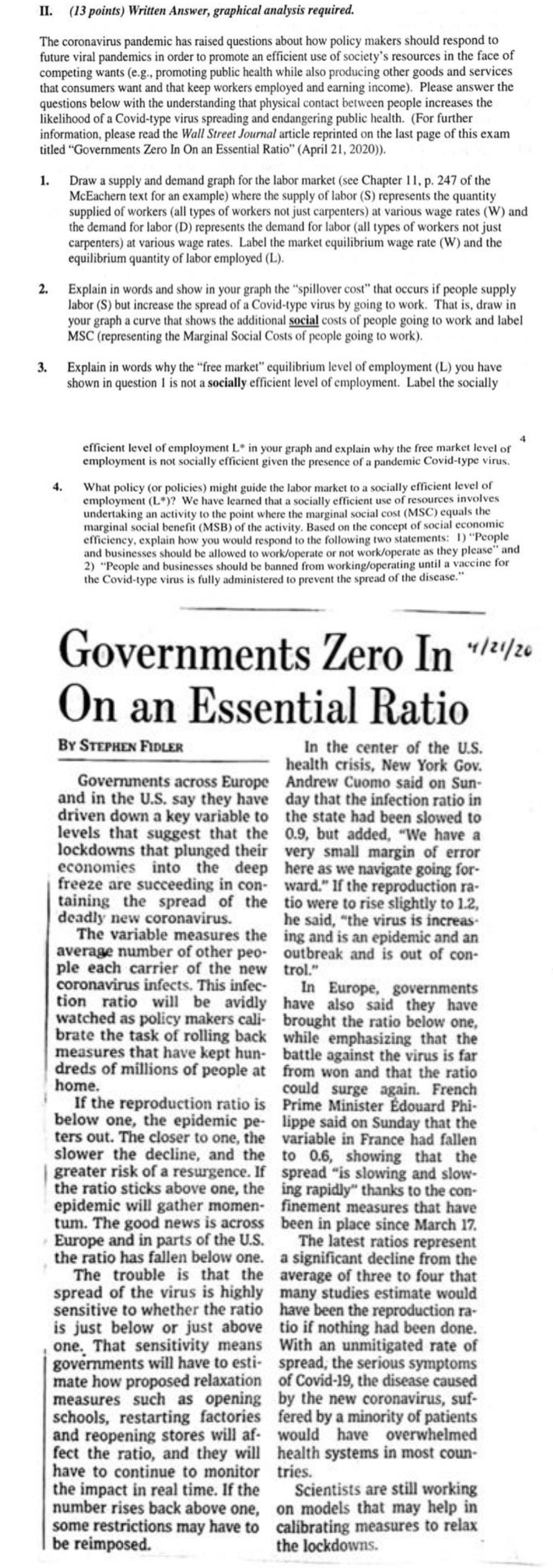 Thank you I greatly appreciate your help!! II. (13 points) Written Answer,