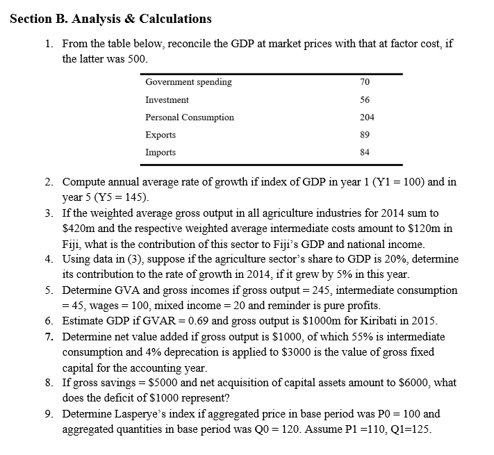the GDP at market prices with that at factor cosL if the