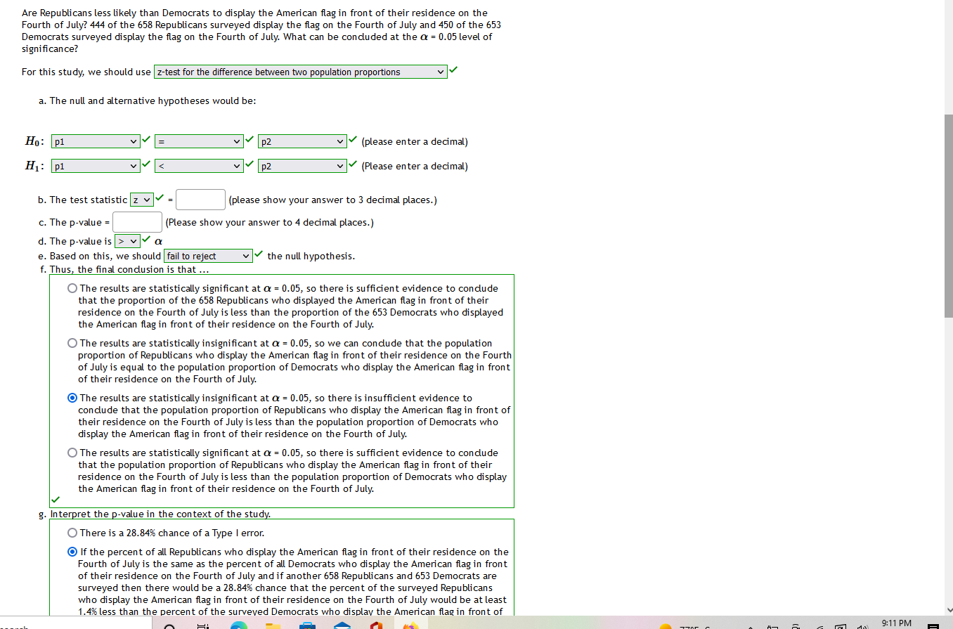 study, we should use t-test for the difference between two dependent population