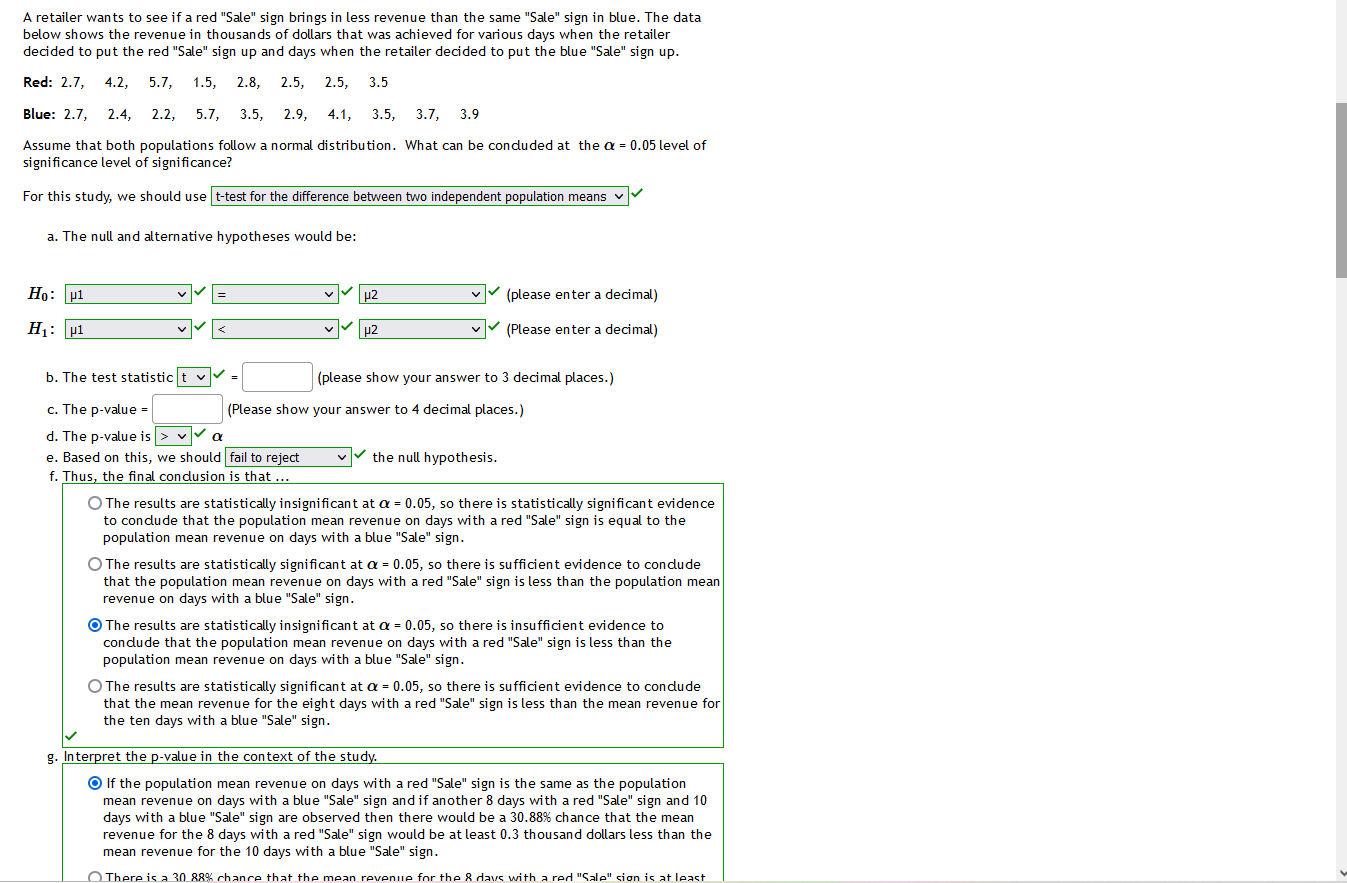 The p-value = 0.0532 (Please show your answer to 4 decimal places.)