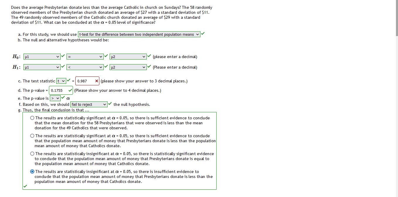 d. The p-value is s vv a e. Based on this, we