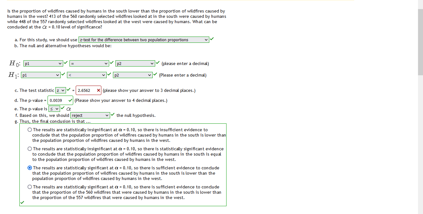 is that ... O The results are statistically insignificant at or =
