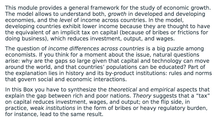 This module provides a general framework for the study of economic