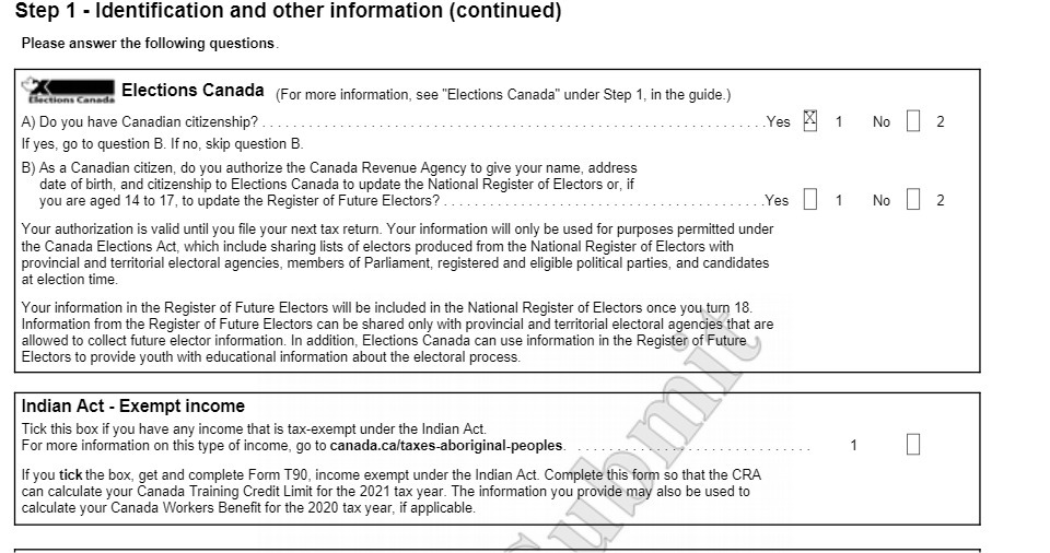  Step 1 - Identification and other information (continued) Please answer the