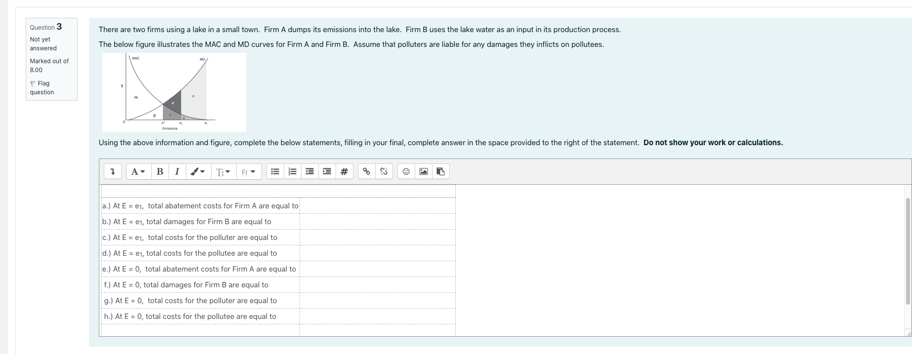 The marginal cost to provide the park is $3 per hectare. Assume