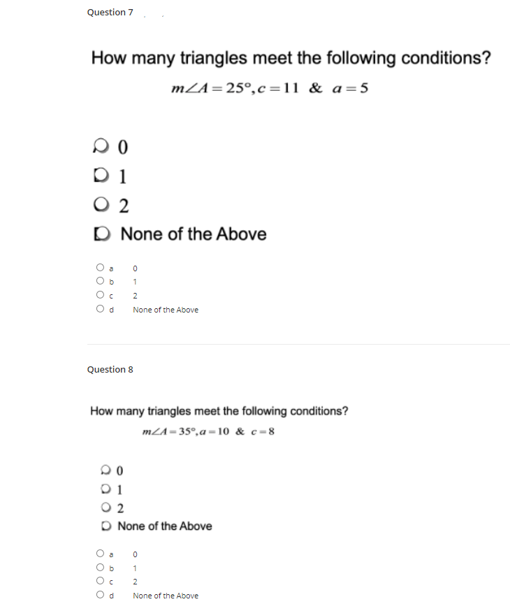 Ob B OC C d D Question 2 Find a given: m