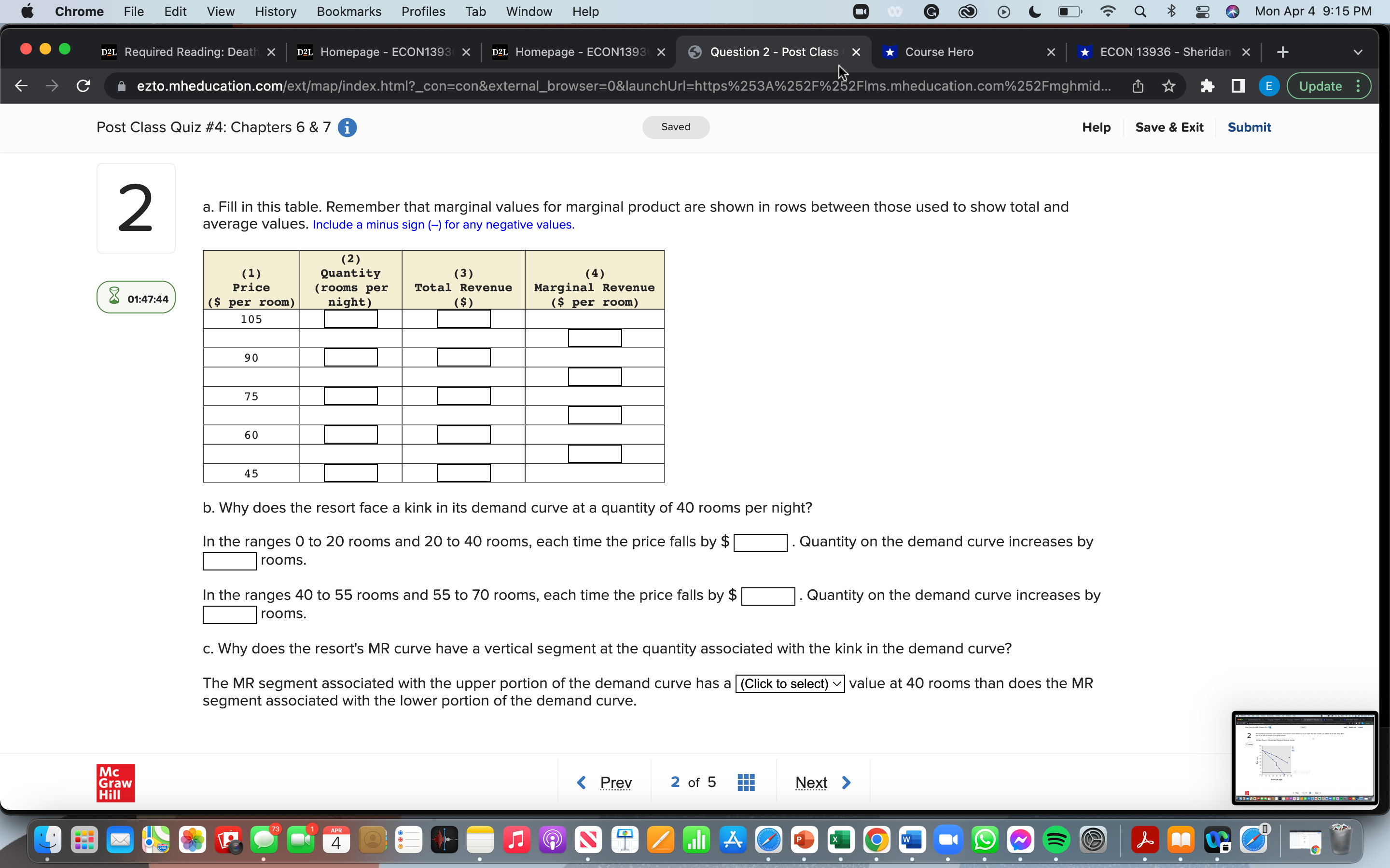 Question 2 , Post Clai- ezto'mheducationom Post Class Quiz #4: Chapters 6