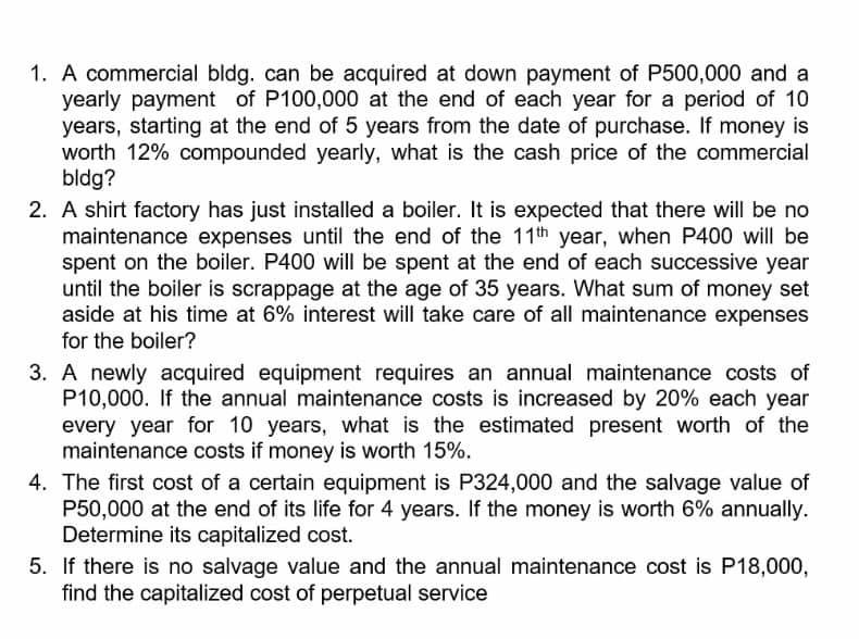 DO IT ON A CLEAN PAPER. IT IS ALL ABOUT Capitalized Cost