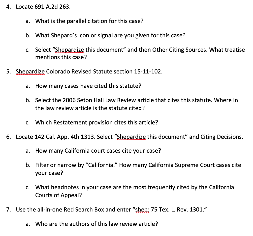 4. Locate 691 A.2d 263. a. What is the parallel citation