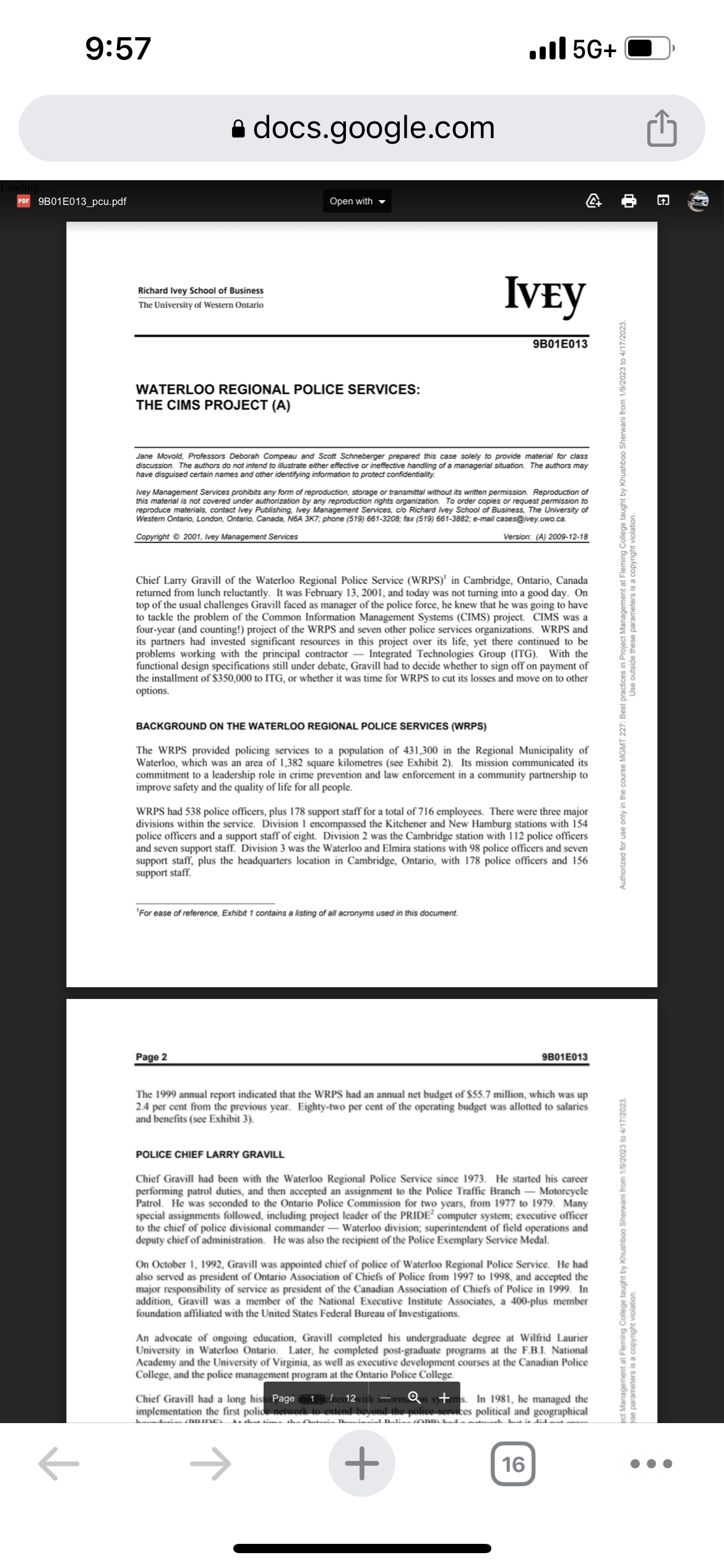  From the case study of Week # 3 please answer the