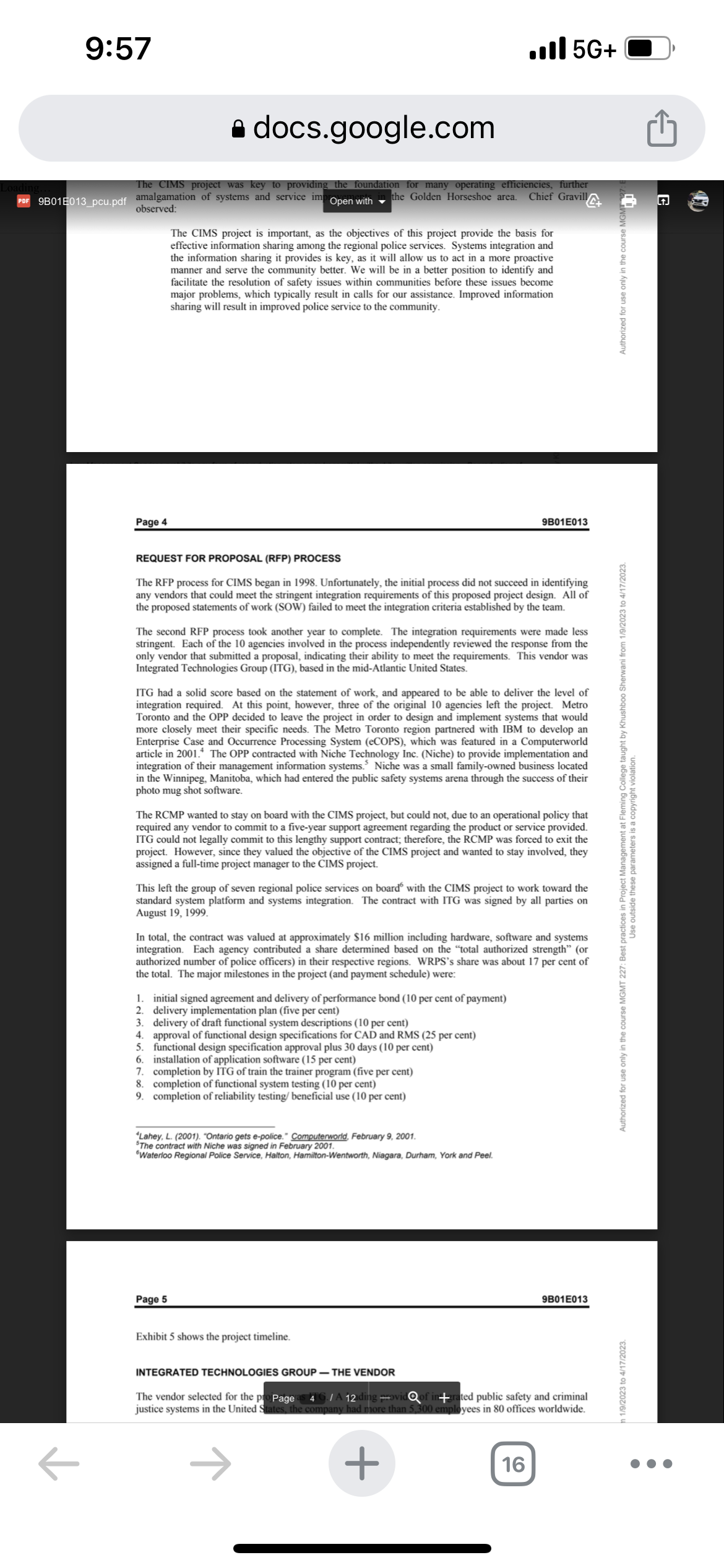 Ivey School of Business The University of Western Ontario IVEY 98015013 WATERLOO