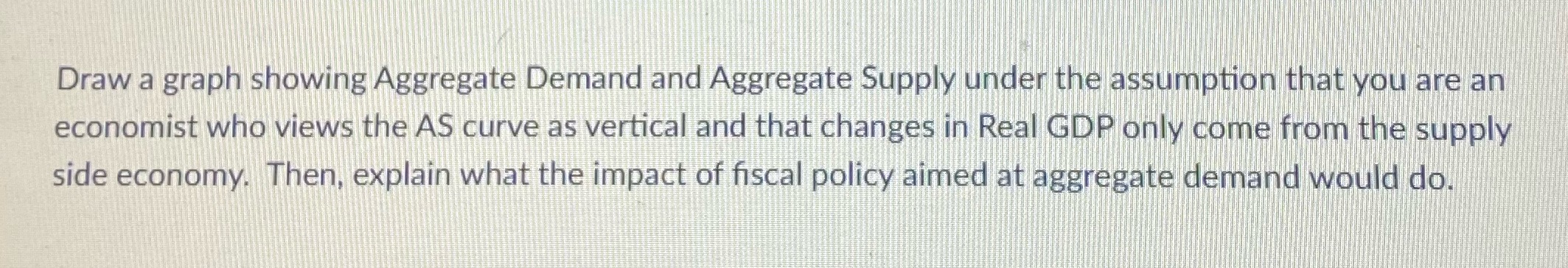 assumption that you are an economist who views the AS curve as