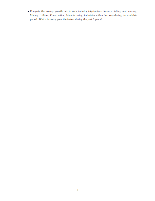 grew the fastest during the past 5 years?2. Next, move on to