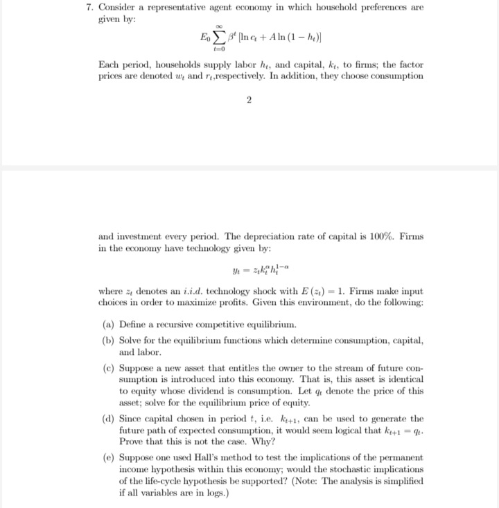 labor he, and capital, ke, to firms; the factor prices are denoted