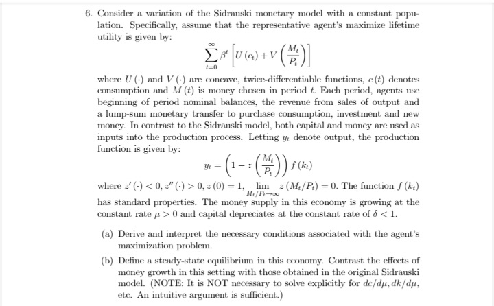 w and re,respectively. In addition, they choose consumption 2 and investment every