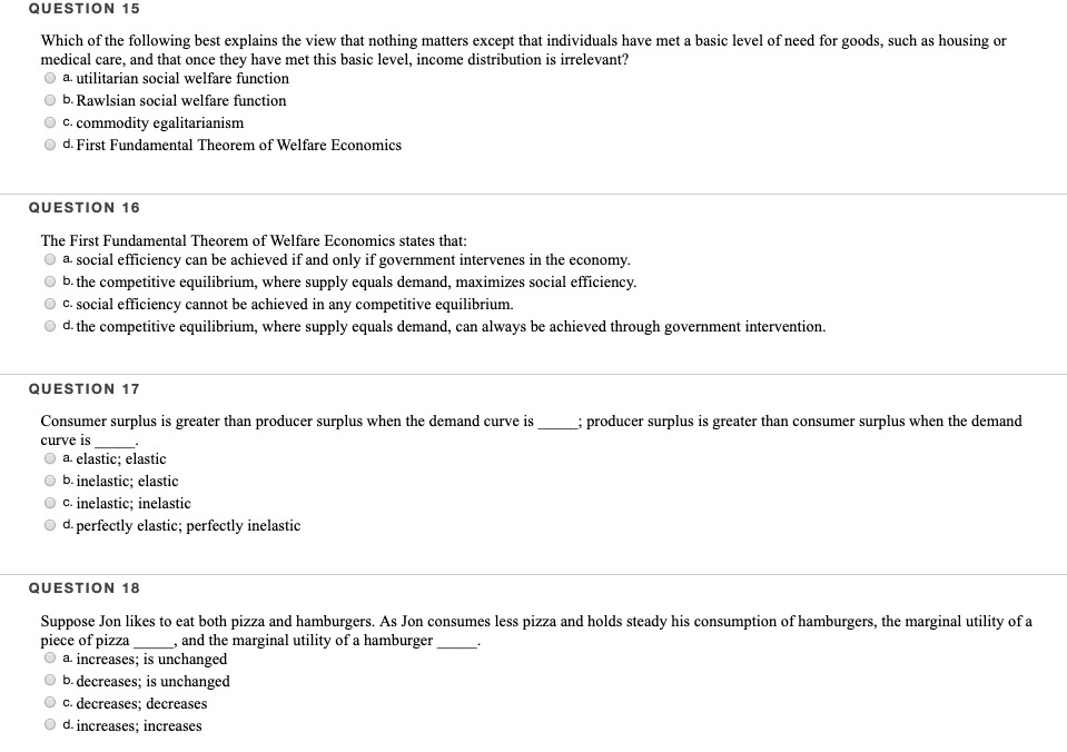 earnings; (c) a marginal propensity to consume close to zero; (d) a