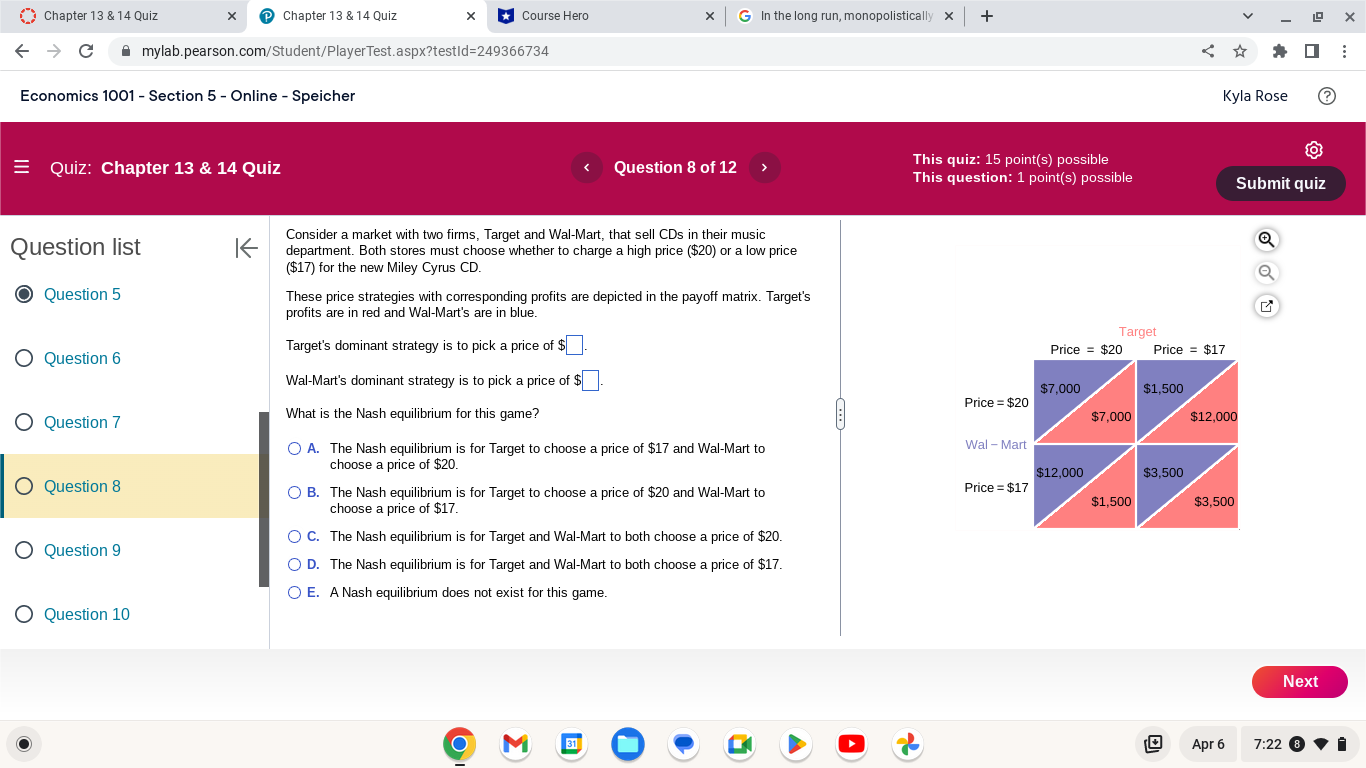 X Course Hero X G In the long run, monopolistically x +