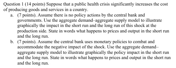 that a public health crisis significantly increases the cost of producing goods