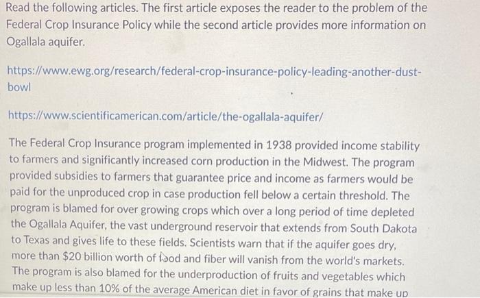 Read the following articles. The first article exposes the reader to