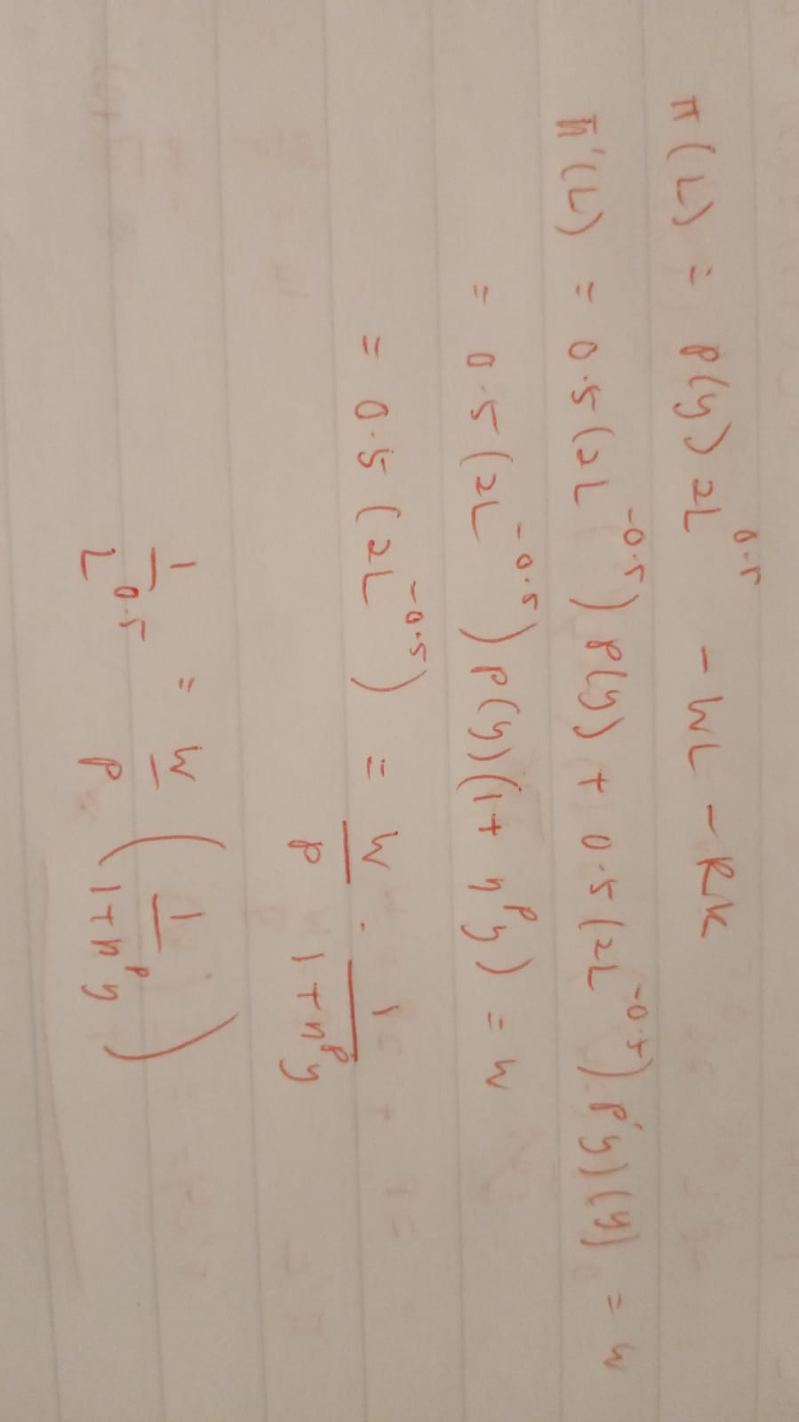 Is it correct? The target is to get L* as a labour