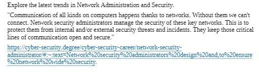  Explore the latest trends in Network Administration and Security. "Communication of