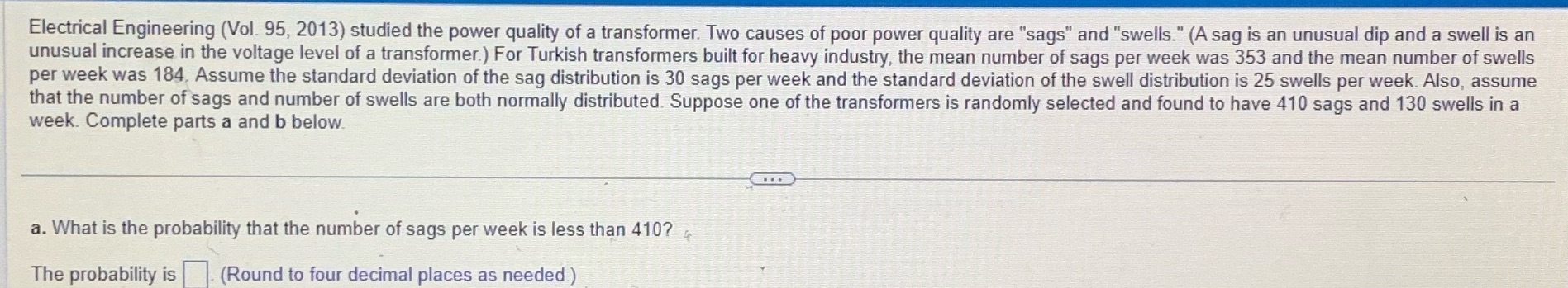 Find the probability l Electrical Engineering (Vol. 95, 2013) studied the