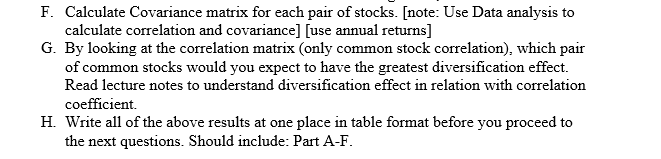 stock tickers for the download are given as follows: point when calculating