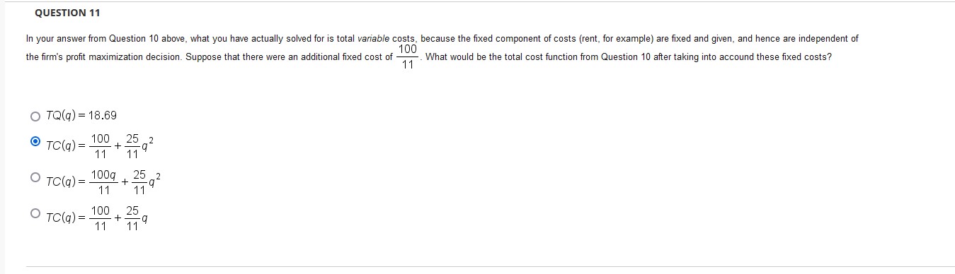  QUESTION 11 In your answer from Question 10 above, what you