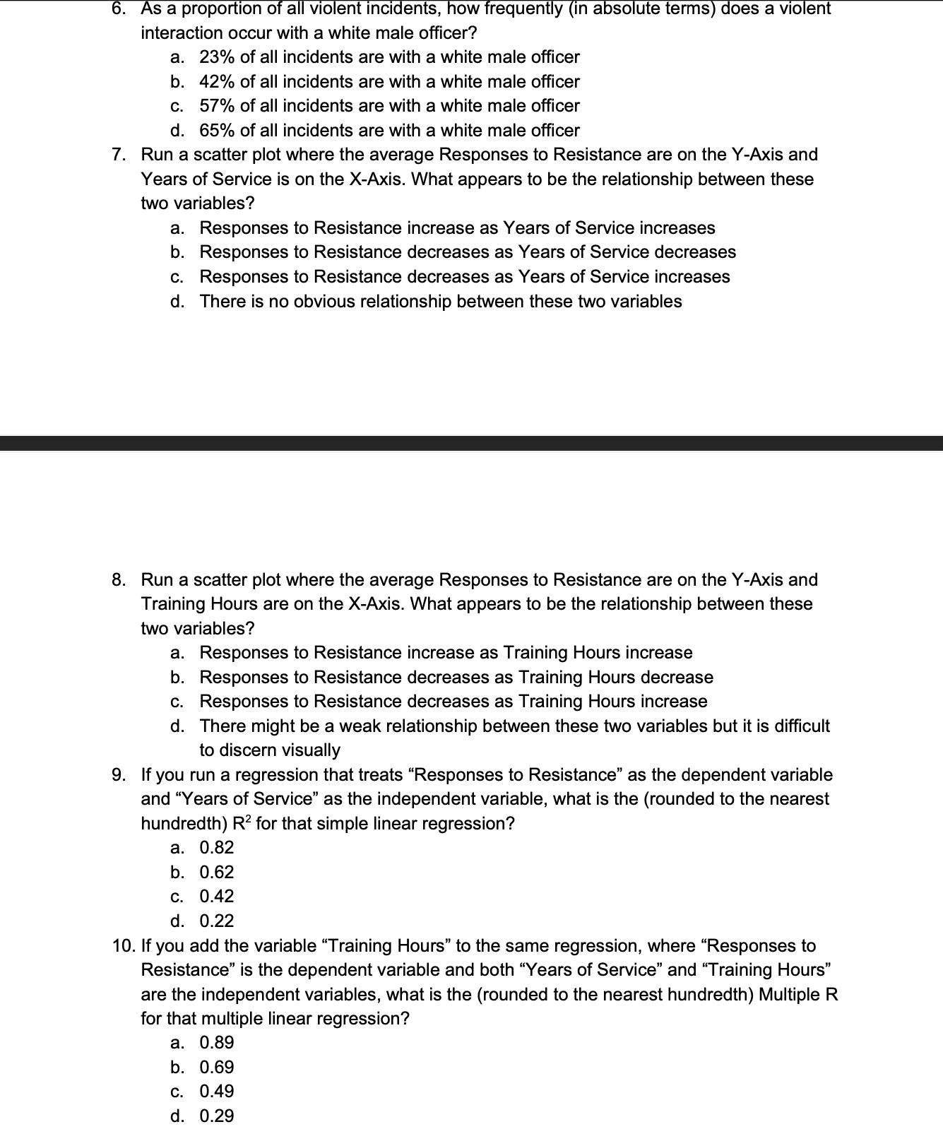 1,737 or 50% d. 2,084 or 60% 3. Looking at employed officers