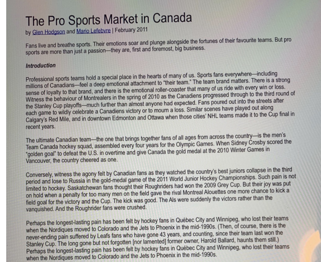  Based on the following case study include a demographic, geographic and