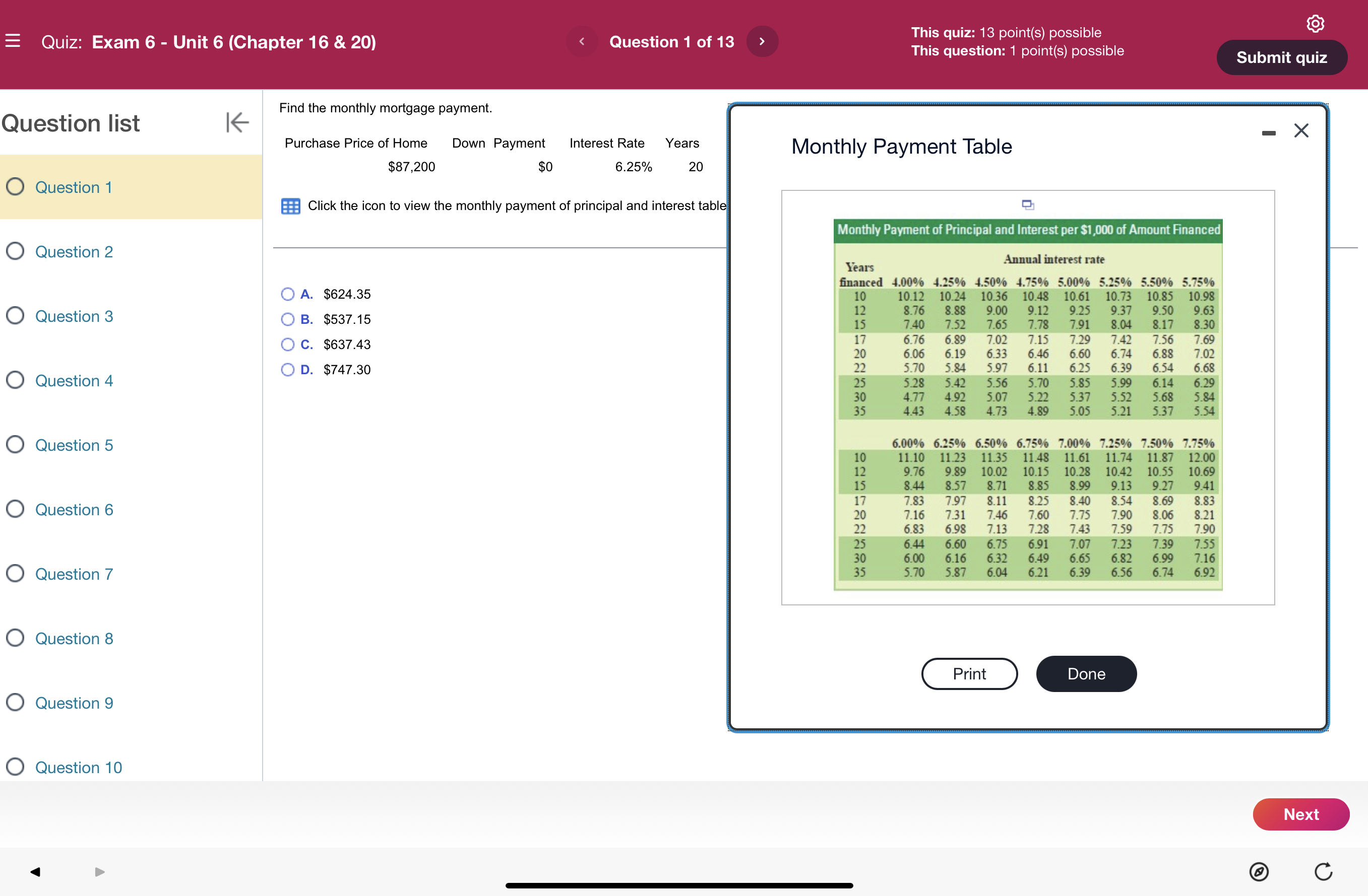 15 7.40 7.52 7.65 7.78 7.91 8.04 8.17 8.30 O C. $637.43