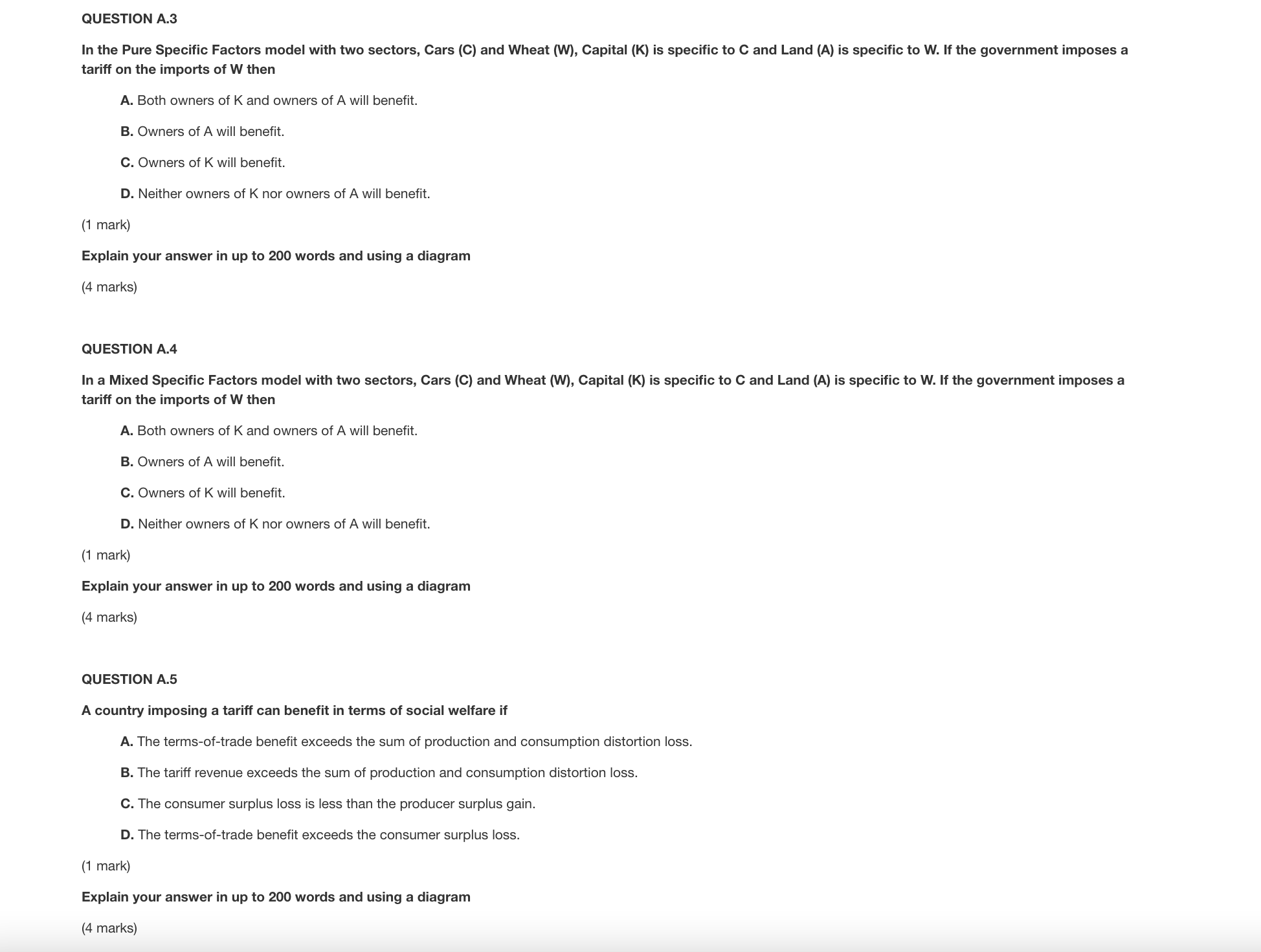 explain your answers briefly.? 0U ESTIO N A.3 In the Pure Specific