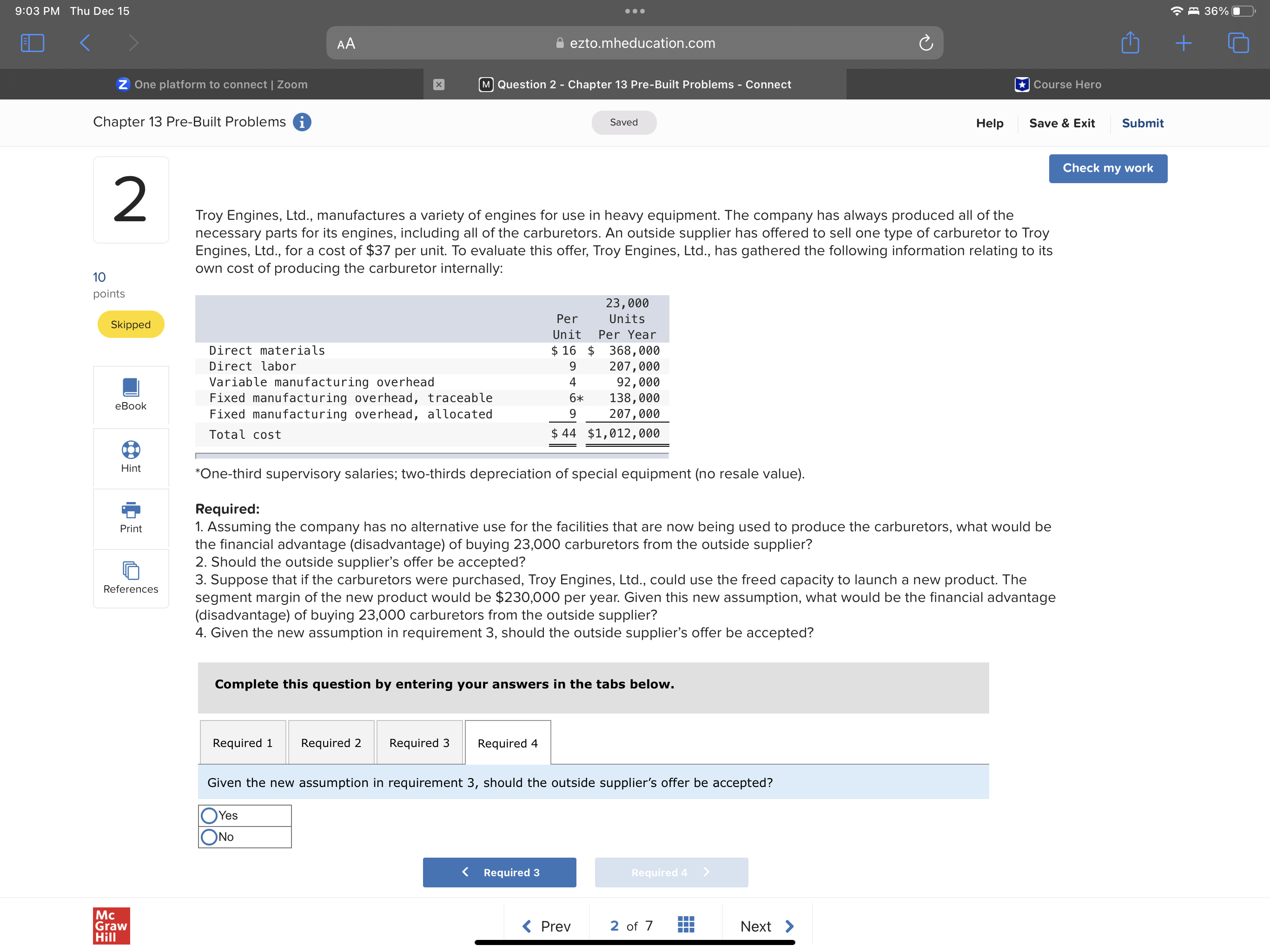 2 - Chapter 13 PreBuilt Problems Connect Chapter 13 PreBuilt Problems 0