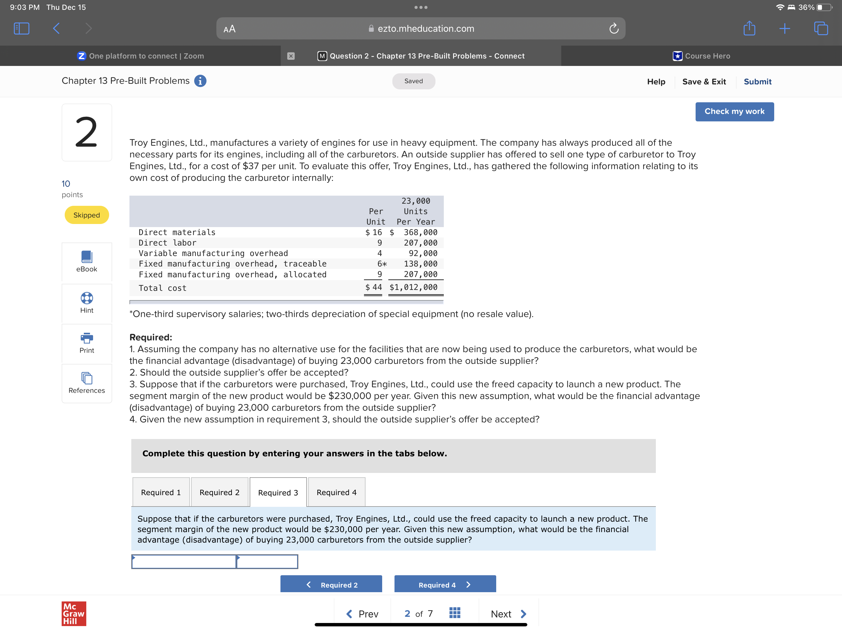 saved Help Save & Exit Submit Check my work Troy Engines, Ltd.,