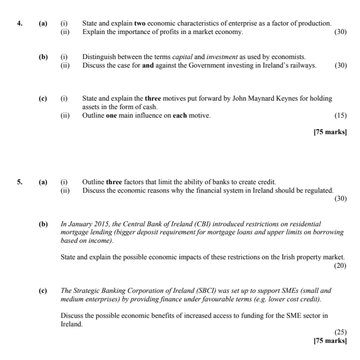 and investment as used by economists. (ii) Discuss the case for and