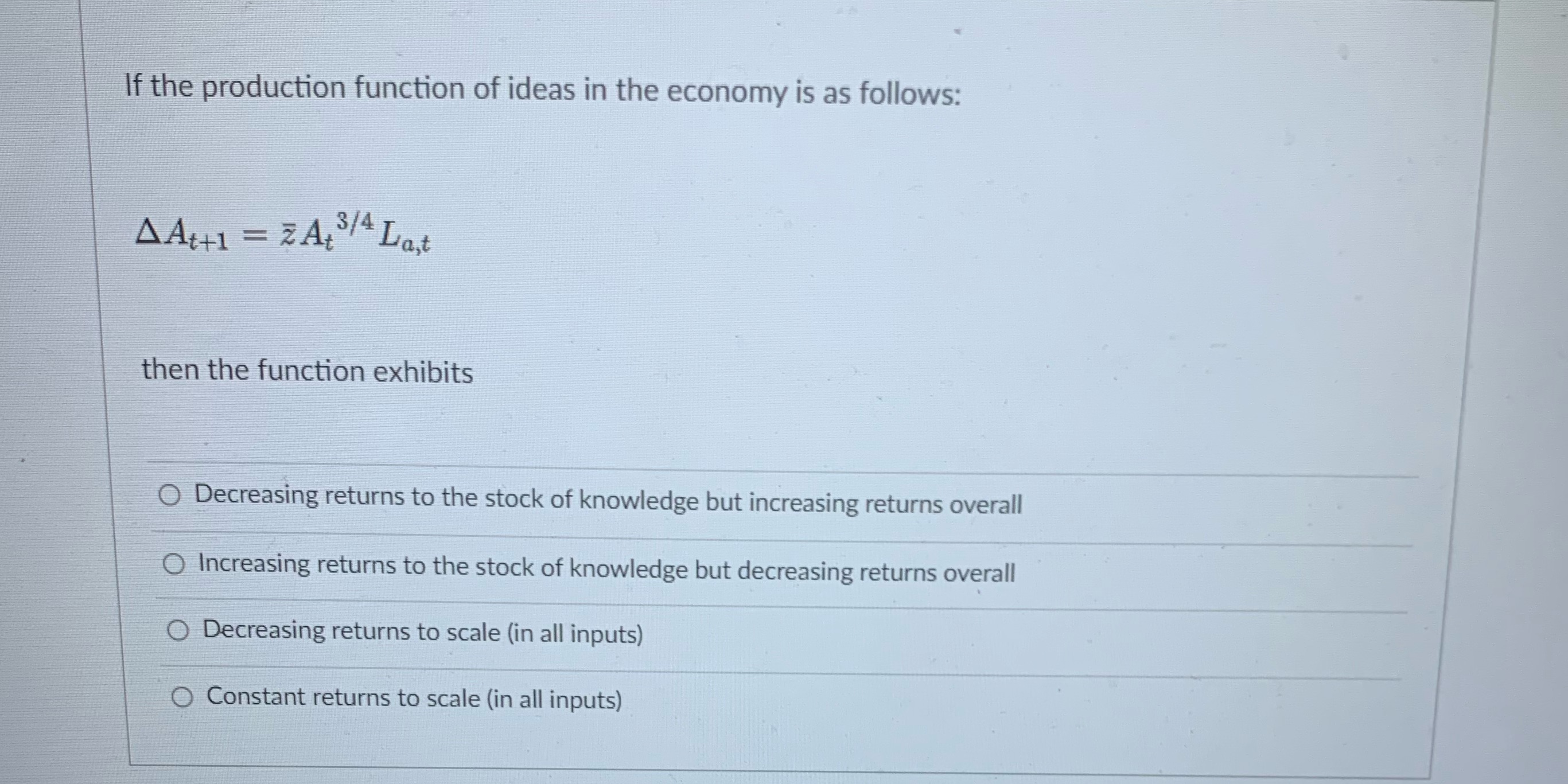 in the economy is as follows: AAtti = ZA /4 Lat then